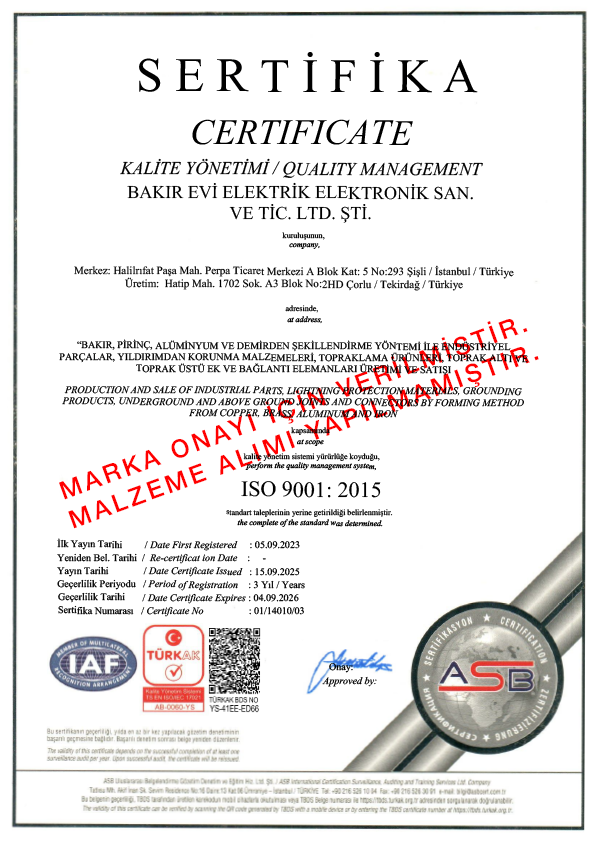 Kalite Yönetimi Sertifikası