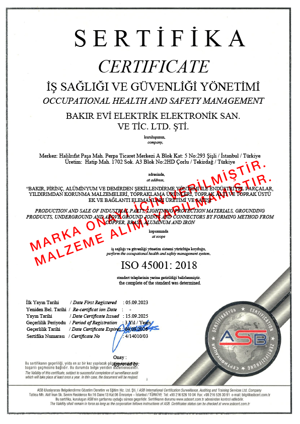 İş Sağlığı ve Güvenliği Yönetimi Sertifikası