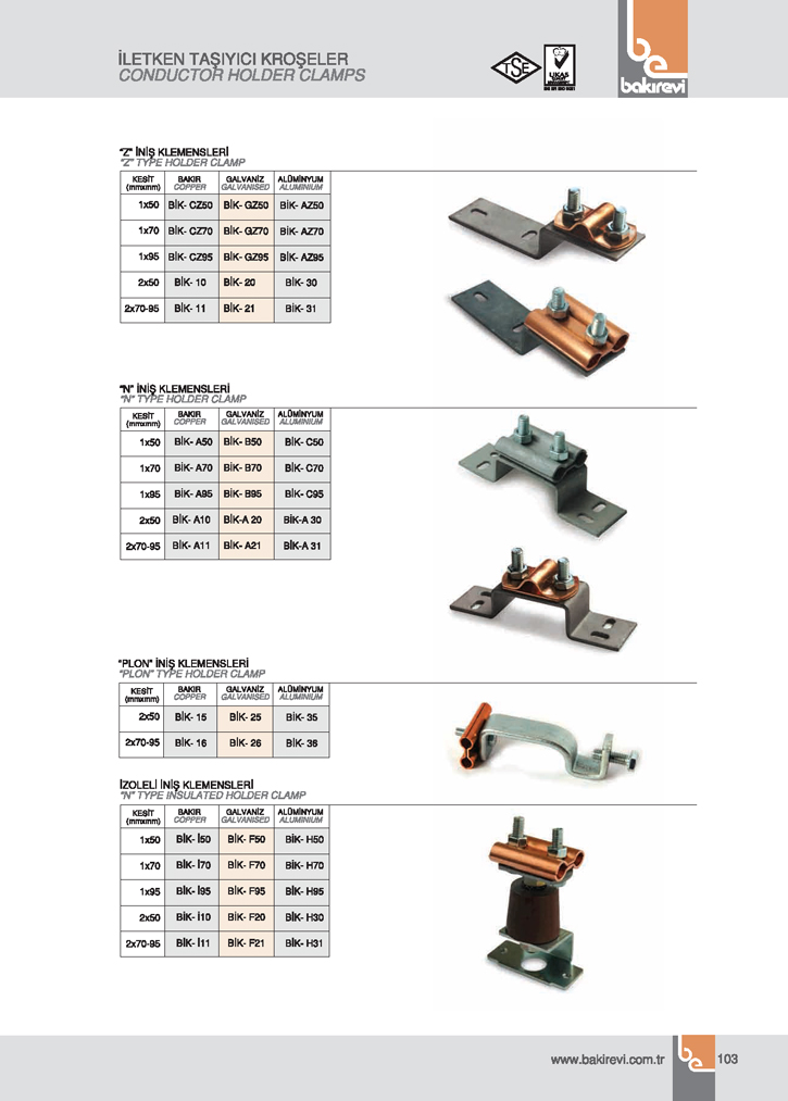 TRİFONLU-VİDALI İNİŞ VE TEST KLEMENSLERİ