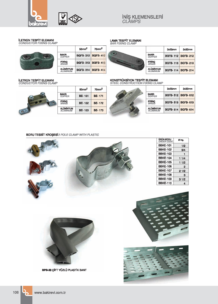 TRİFONLU-VİDALI İNİŞ VE TEST KLEMENSLERİ