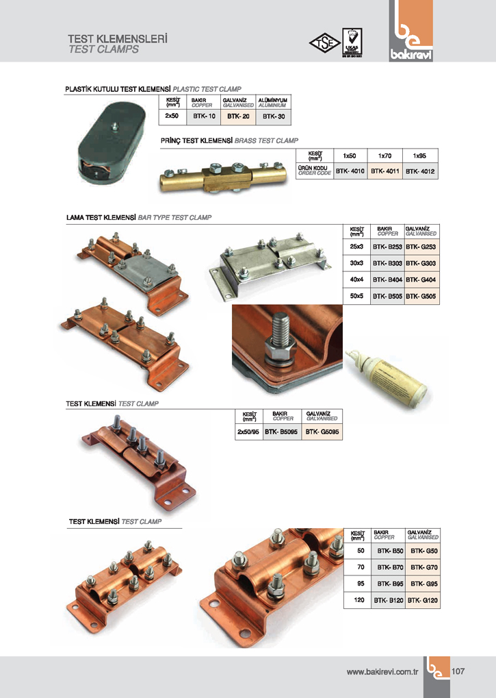 TRİFONLU-VİDALI İNİŞ VE TEST KLEMENSLERİ